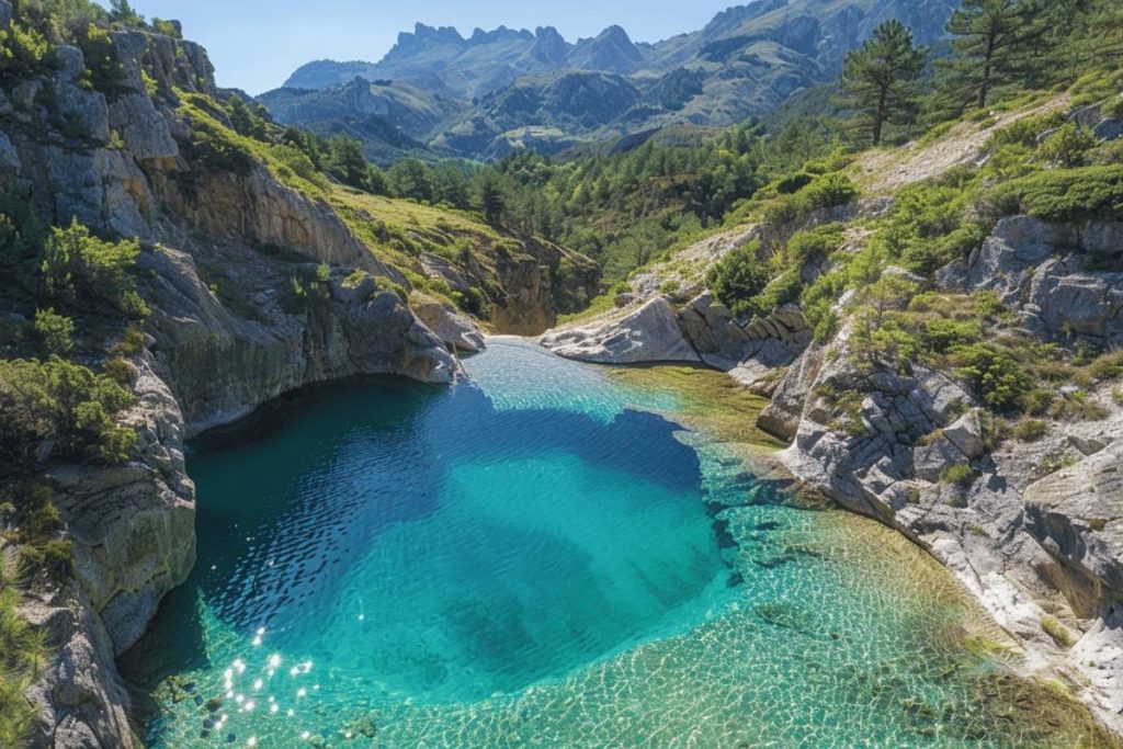 Une piscine naturelle méconnue des Pyrénées où l’eau est turquoise.