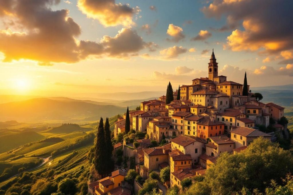 À moins de 2 h de Lyon, ce village perché est souvent comparé à la Toscane