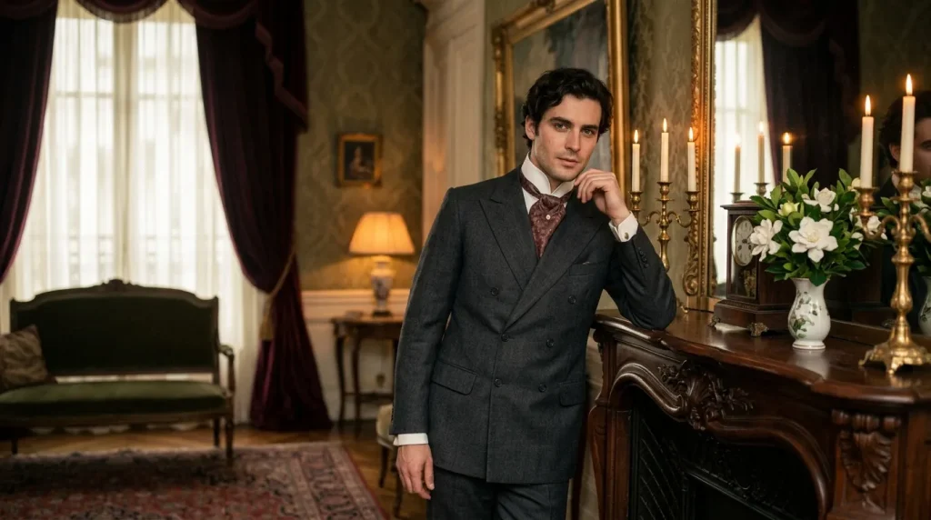 Homme en costume élégant dans un intérieur luxueux et raffiné