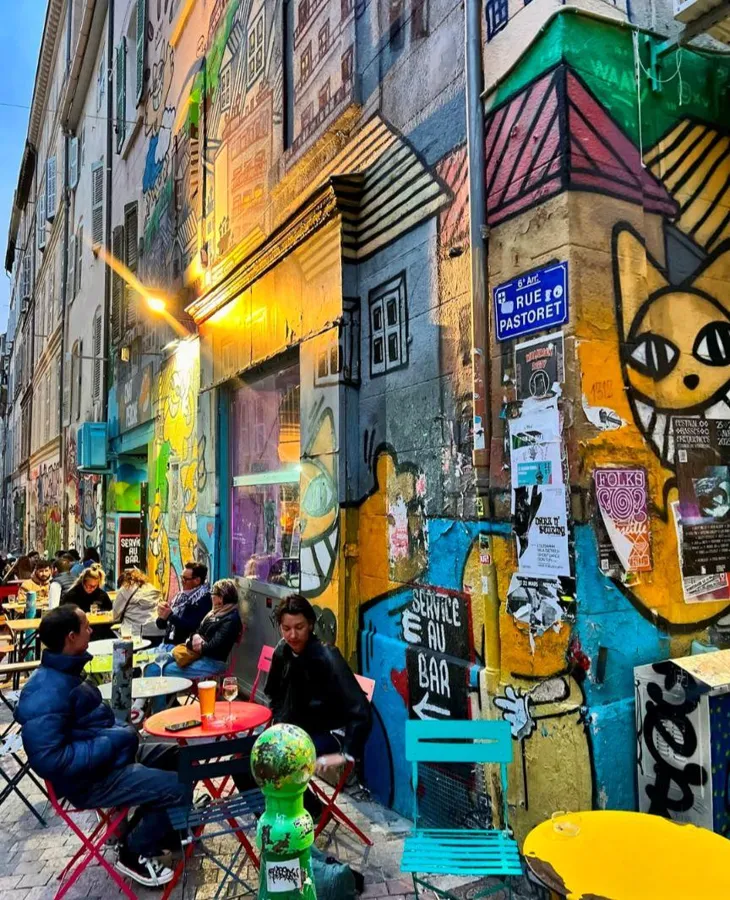 Chat perché, bar à Marseille